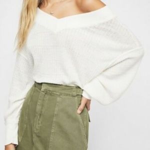 Free People South Side Thermal Ivory Top S